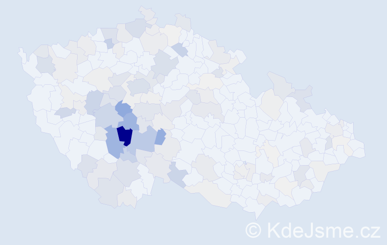 Příjmení: 'Kofroň', počet výskytů 455 v celé ČR