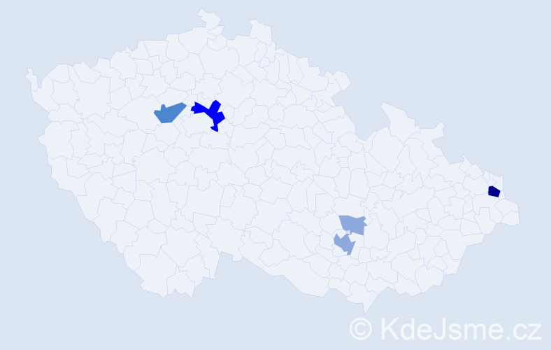 Příjmení: 'Kutscherauer', počet výskytů 13 v celé ČR