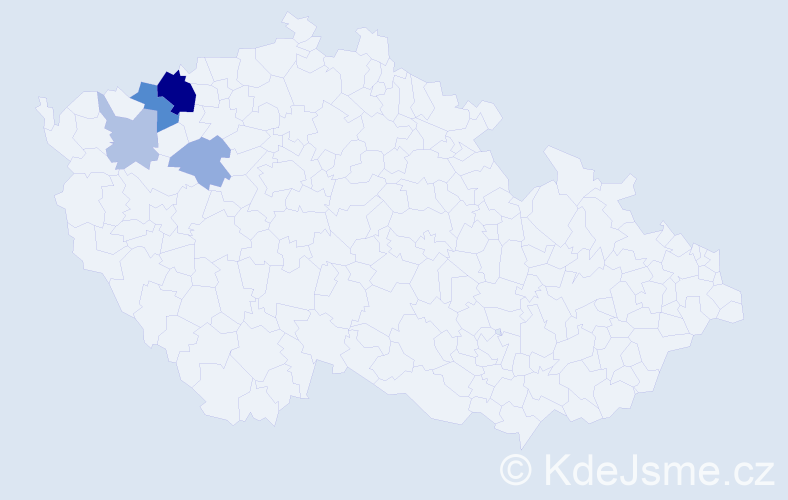 Příjmení: 'Bišingerová', počet výskytů 11 v celé ČR