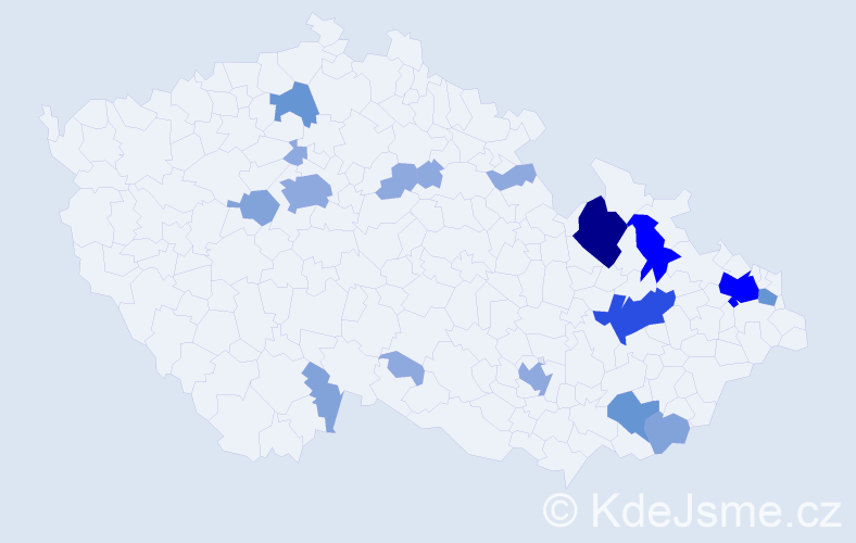 Příjmení: 'Barčík', počet výskytů 47 v celé ČR