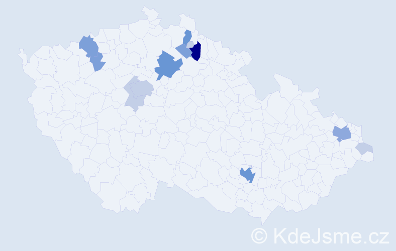 Příjmení: 'Kyloušková', počet výskytů 38 v celé ČR