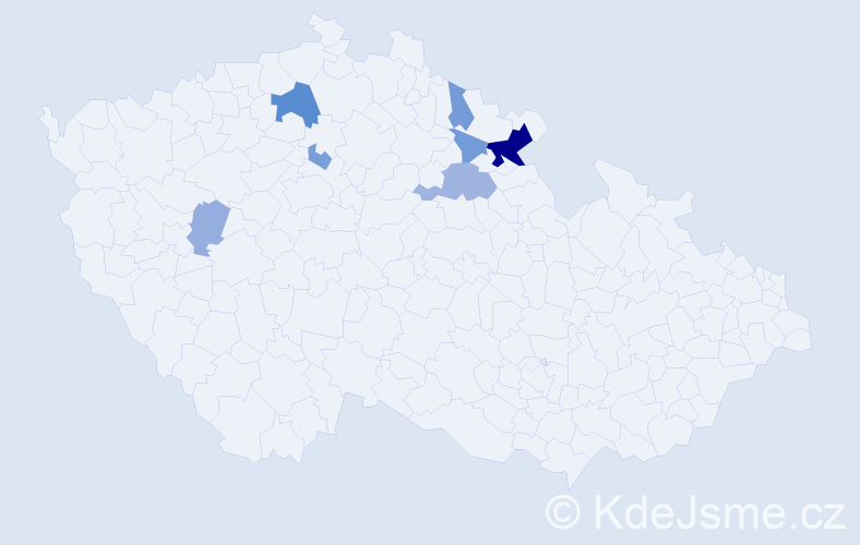 Příjmení: 'Piši', počet výskytů 16 v celé ČR