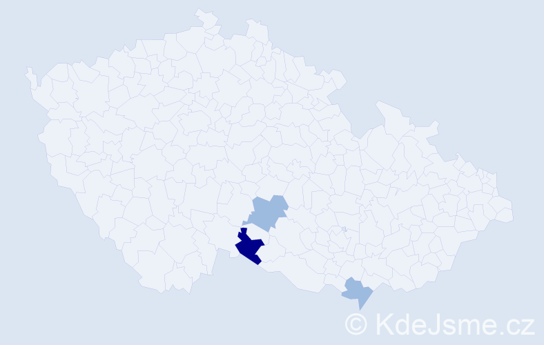 Příjmení: 'Bugnovská', počet výskytů 6 v celé ČR