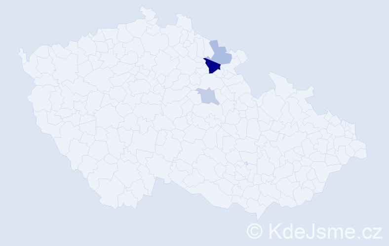 Příjmení: 'Vatuňa', počet výskytů 5 v celé ČR