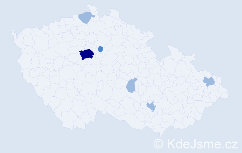 Příjmení: 'Kempe', počet výskytů 10 v celé ČR