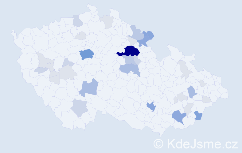 Příjmení: 'Andrýs', počet výskytů 107 v celé ČR