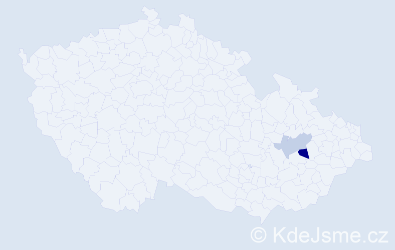 Příjmení: 'Hurtos', počet výskytů 5 v celé ČR