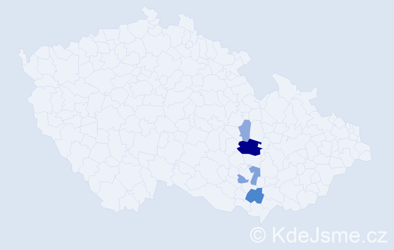 Příjmení: 'Folerová', počet výskytů 15 v celé ČR