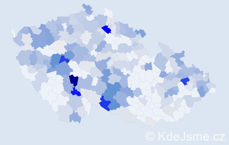 Příjmení: 'Anděl', počet výskytů 1214 v celé ČR