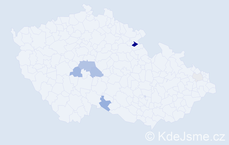 Příjmení: 'Khandlová', počet výskytů 10 v celé ČR