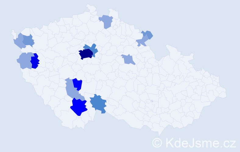 Příjmení: 'Soulek', počet výskytů 36 v celé ČR