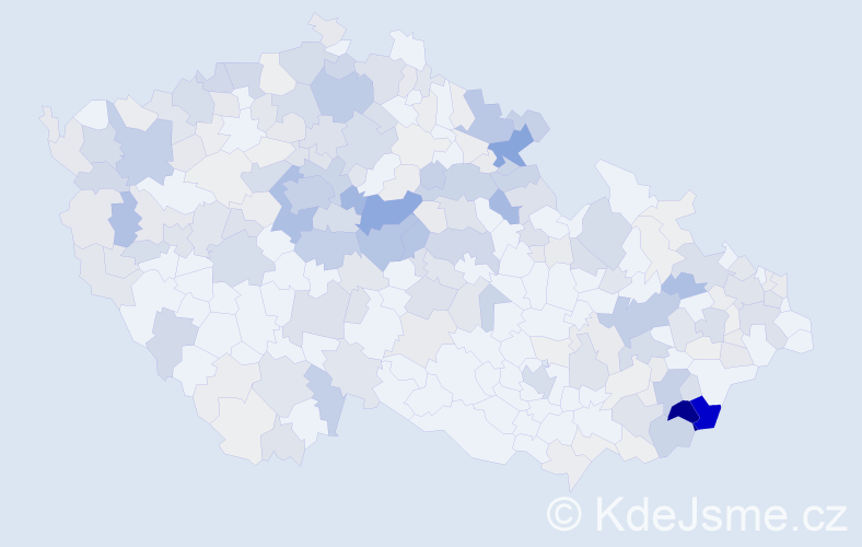 Příjmení: 'Rak', počet výskytů 1063 v celé ČR