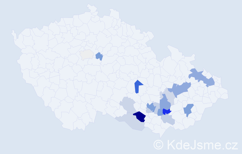 Příjmení: 'Venhuda', počet výskytů 47 v celé ČR