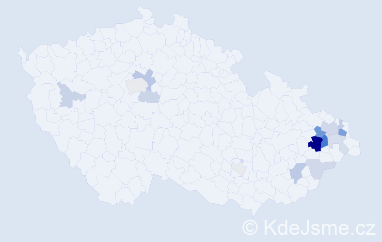 Příjmení: 'Hinner', počet výskytů 39 v celé ČR