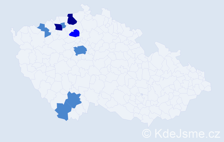 Příjmení: 'Semschová', počet výskytů 13 v celé ČR