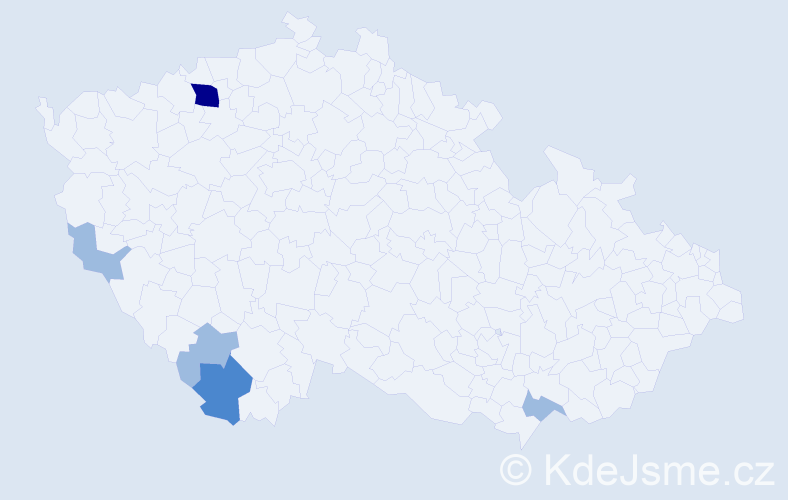 Příjmení: 'Brem', počet výskytů 9 v celé ČR