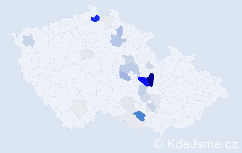 Příjmení: 'Klodnerová', počet výskytů 87 v celé ČR