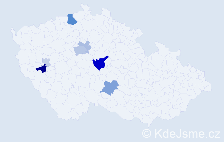 Příjmení: 'Egersdorfová', počet výskytů 21 v celé ČR