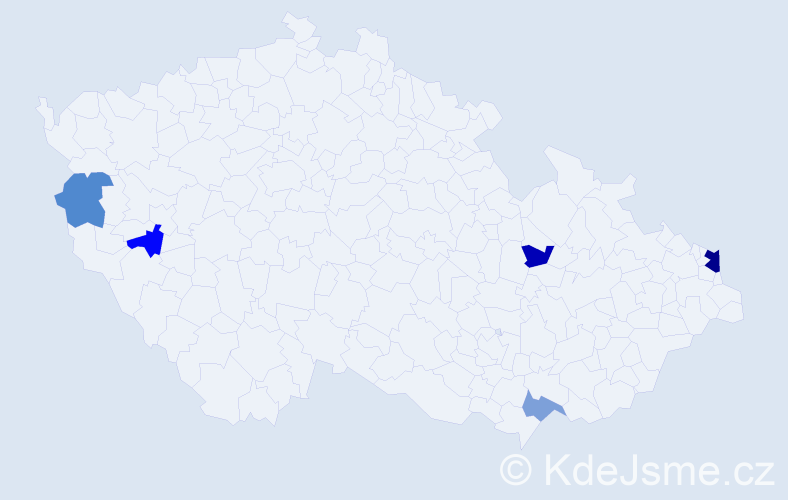 Příjmení: 'Tolnai', počet výskytů 8 v celé ČR