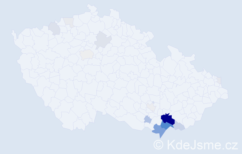 Příjmení: 'Gasnárek', počet výskytů 76 v celé ČR