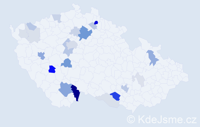 Příjmení: 'Mikyšková', počet výskytů 73 v celé ČR