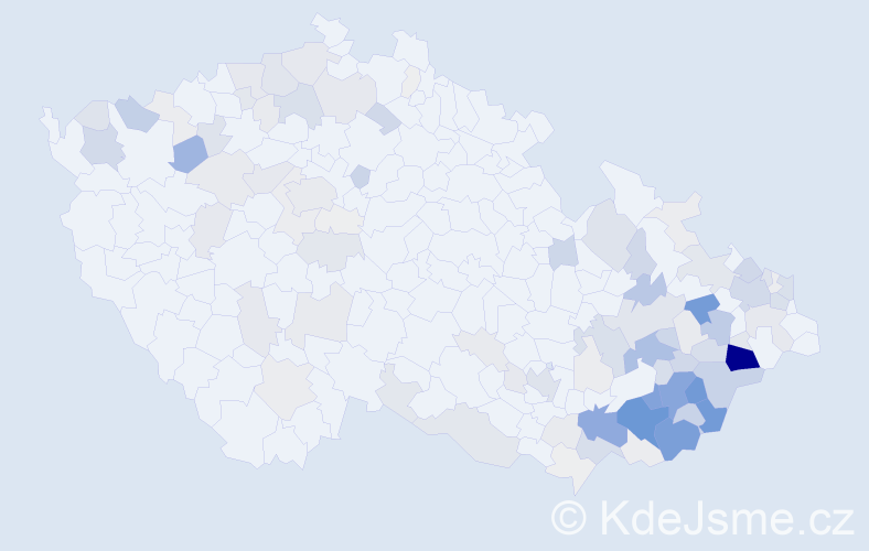 Příjmení: 'Jurča', počet výskytů 509 v celé ČR