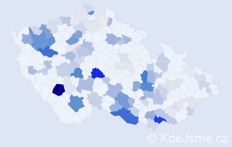 Příjmení: 'Hoch', počet výskytů 348 v celé ČR