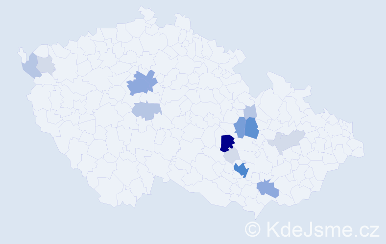 Příjmení: 'Nečesánková', počet výskytů 55 v celé ČR