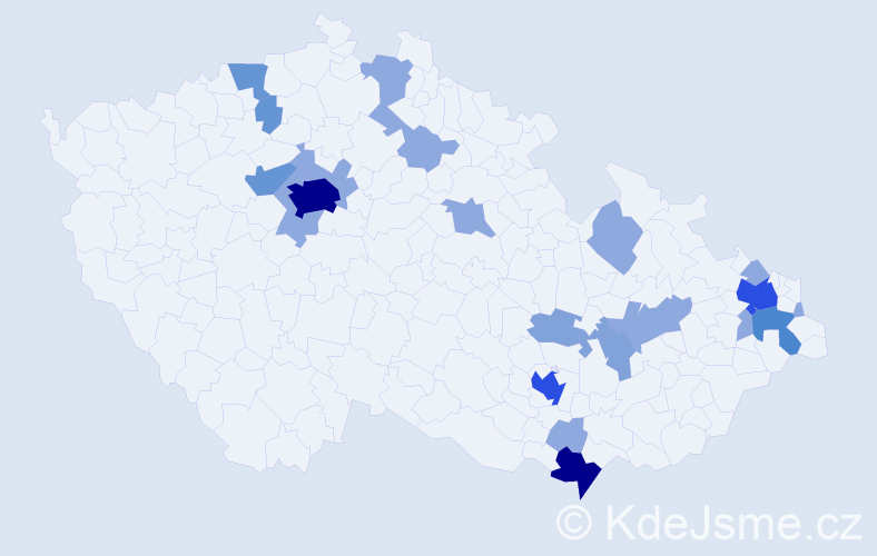 Příjmení: 'Luc', počet výskytů 56 v celé ČR