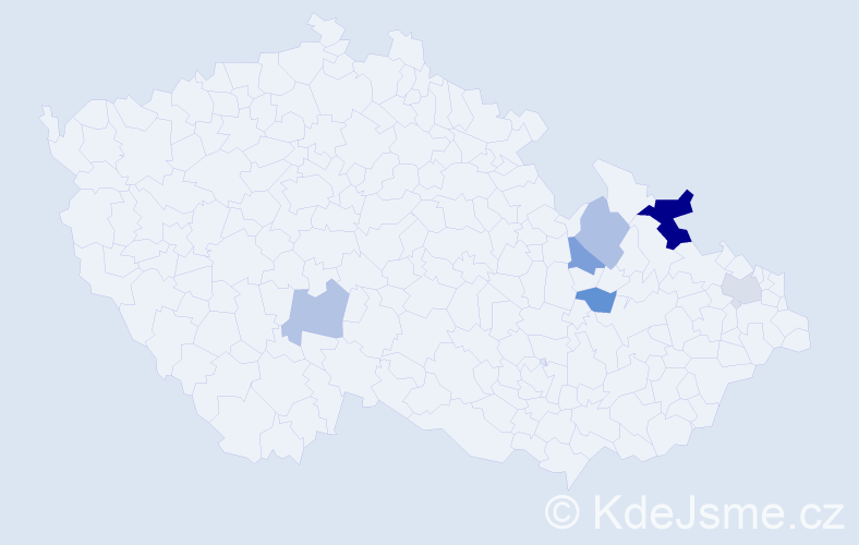 Příjmení: 'Semian', počet výskytů 19 v celé ČR