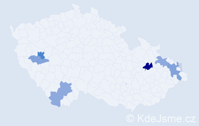 Příjmení: 'Pachová', počet výskytů 44 v celé ČR