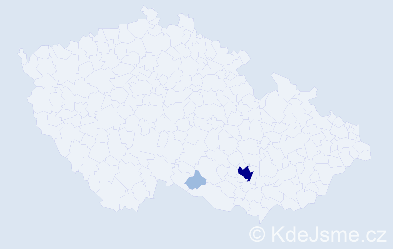 Příjmení: 'Bacilková', počet výskytů 5 v celé ČR