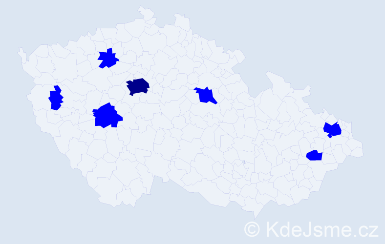 Příjmení: 'Behulová', počet výskytů 8 v celé ČR
