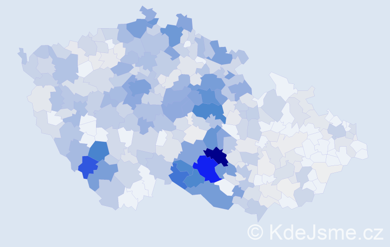 Příjmení: 'Trojanová', počet výskytů 2071 v celé ČR