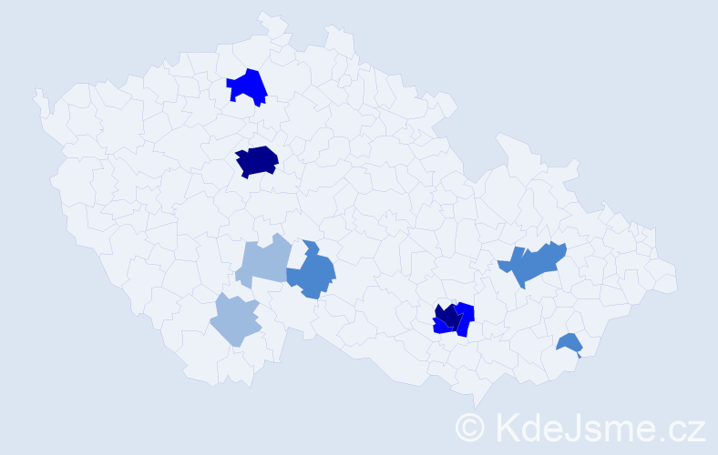 Příjmení: 'Lichková', počet výskytů 22 v celé ČR