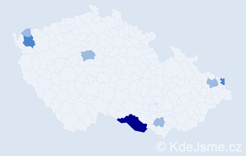 Příjmení: 'Zohn', počet výskytů 12 v celé ČR