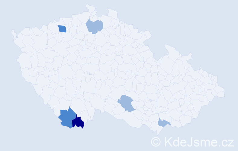 Příjmení: 'Bolebruchová', počet výskytů 11 v celé ČR