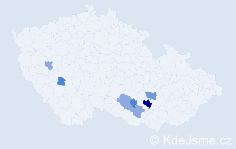 Příjmení: 'Kerndlová', počet výskytů 18 v celé ČR