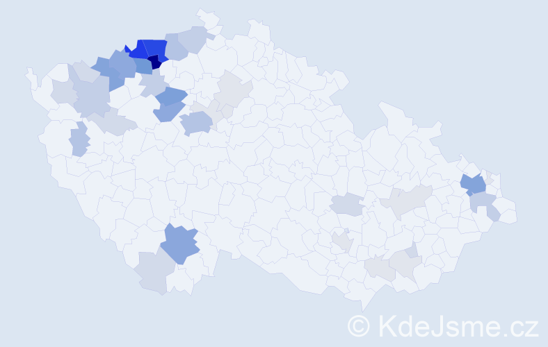 Příjmení: 'Karchňáková', počet výskytů 175 v celé ČR