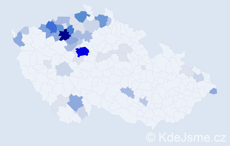 Příjmení: 'Chloubová', počet výskytů 197 v celé ČR