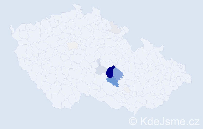 Příjmení: 'Kabrda', počet výskytů 47 v celé ČR