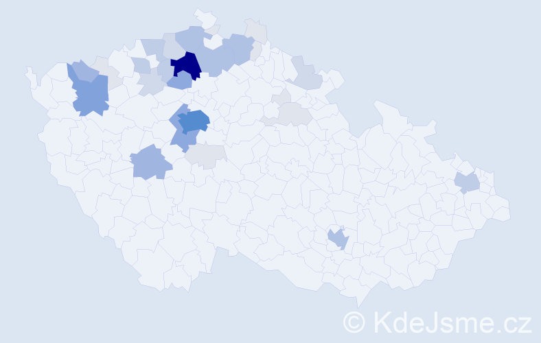 Příjmení: 'Rožec', počet výskytů 116 v celé ČR