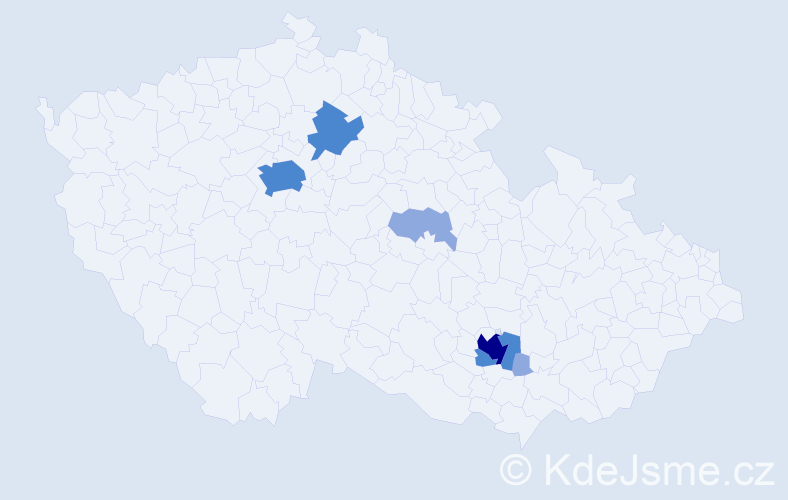 Příjmení: 'Chamerová', počet výskytů 13 v celé ČR