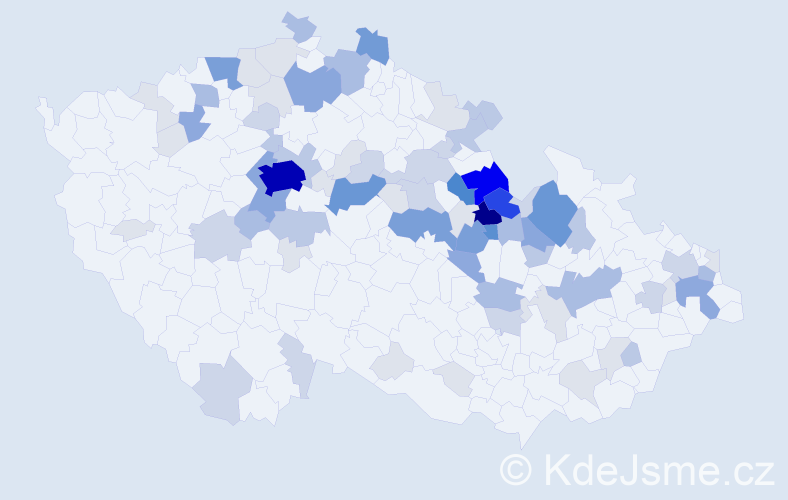 Příjmení: 'Sršeň', počet výskytů 306 v celé ČR