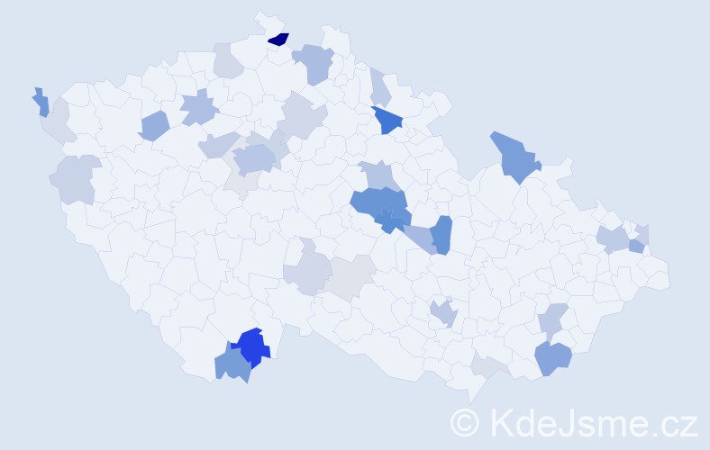 Příjmení: 'Matras', počet výskytů 126 v celé ČR