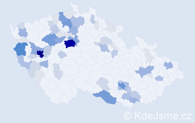 Příjmení: 'Kuchynka', počet výskytů 246 v celé ČR