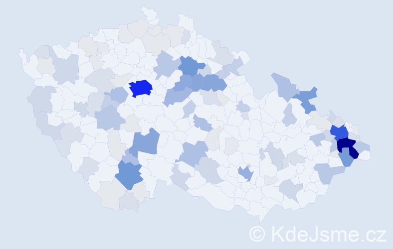 Příjmení: 'Pavlásková', počet výskytů 381 v celé ČR