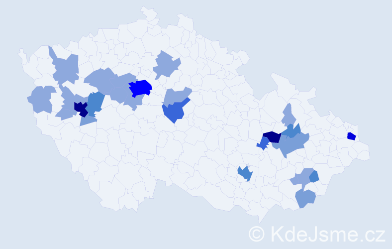 Příjmení: 'Freml', počet výskytů 64 v celé ČR
