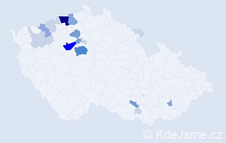 Příjmení: 'Pauza', počet výskytů 56 v celé ČR