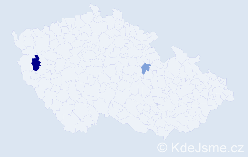 Příjmení: 'Vojs', počet výskytů 3 v celé ČR